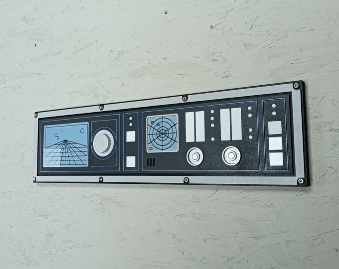 Large Sci-Fi Control Panel Prop: Futuristic Wall Art