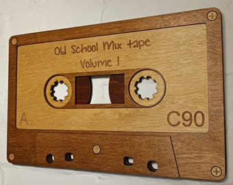 Large wooden retro cassette tape 3D wall art / 3D retro wall art 80s wall art / Vintage Sign 80's décor