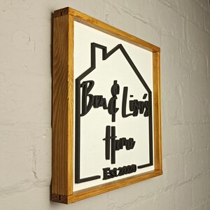 Personalised wooden framed established home family sign wedding / anniversary / house warming / Christmas gift image 7