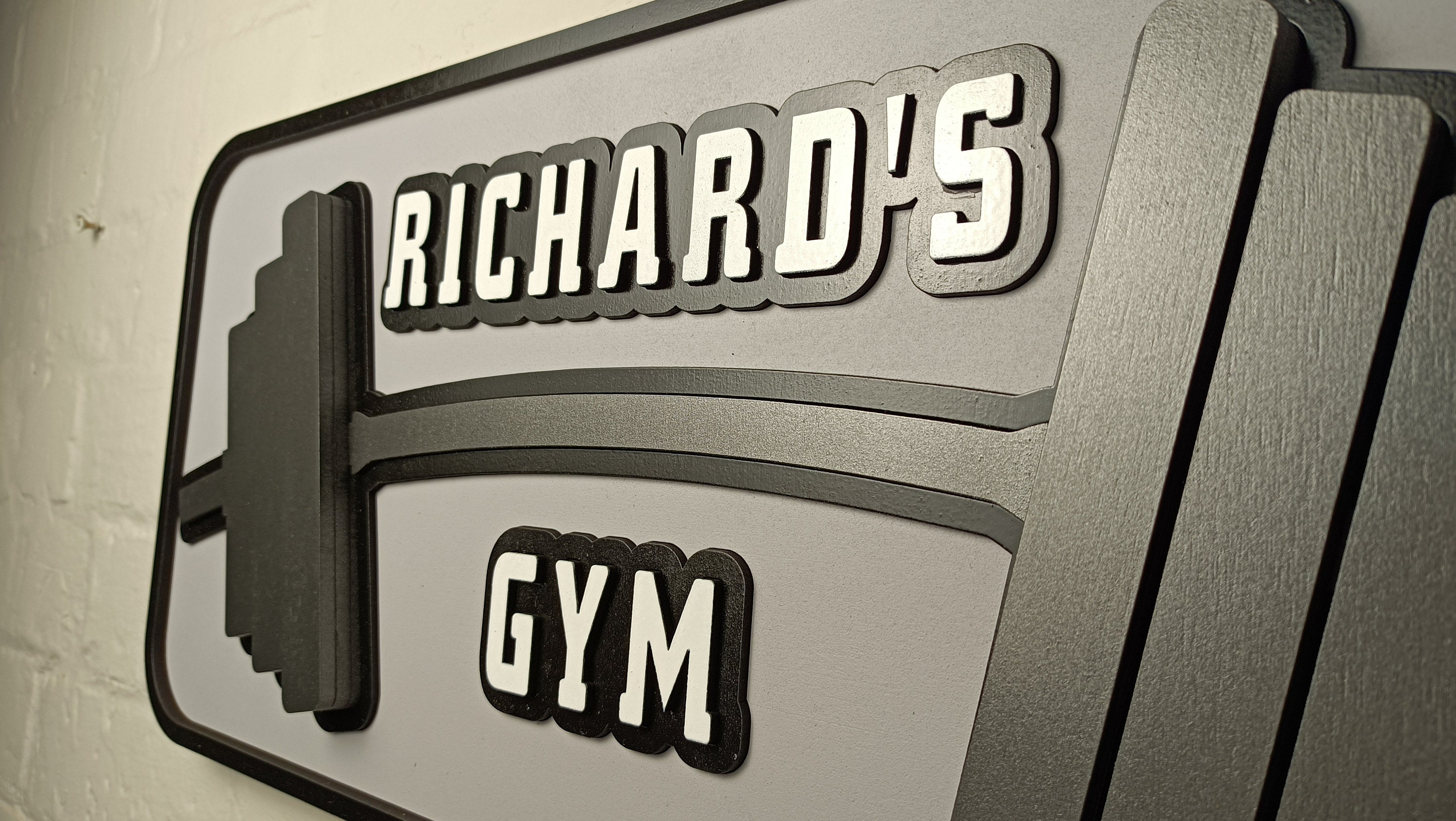 Large Personalised Home Gym Sign / 3D Custom Barbell Sign / Handmade ...