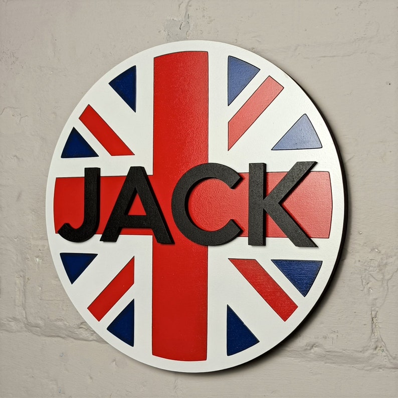 Personalised round Union Jack flag sign / family name plaque wall art / Christmas, anniversary, birthday gift idea image 10