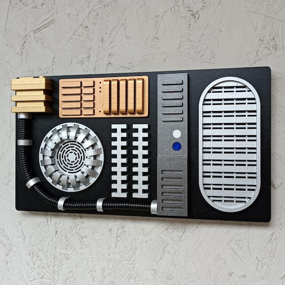 Sci-Fi Control Panel Wall Art: 3D Prop Replica, Futuristic Decor
