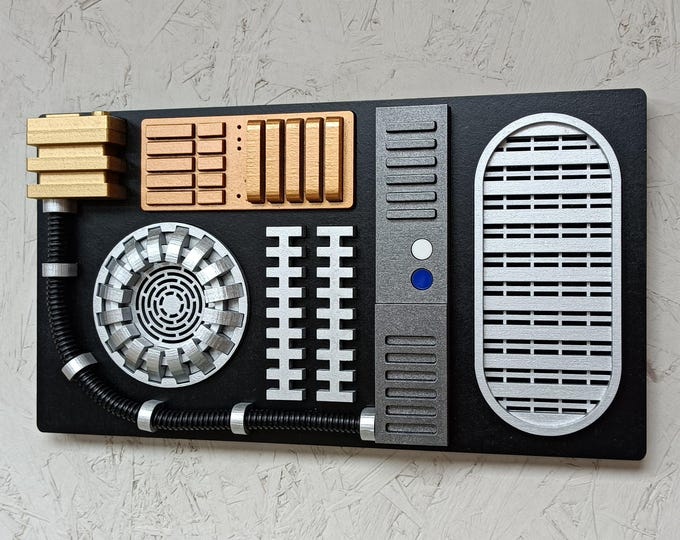 Sci-Fi Control Panel Wall Art: 3D Prop Replica, Futuristic Decor