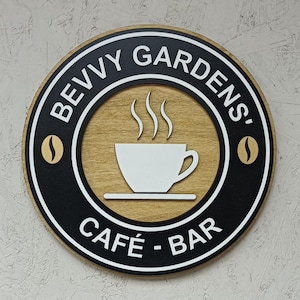 Personalised Coffee Shop Sign: Custom Kitchen & Coffee Bar Décor