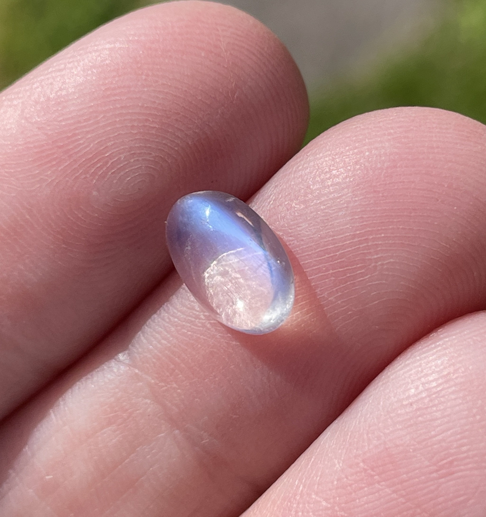 10.2mm Fine Blue Moonstone Cabochon, Natural Clear Gem From