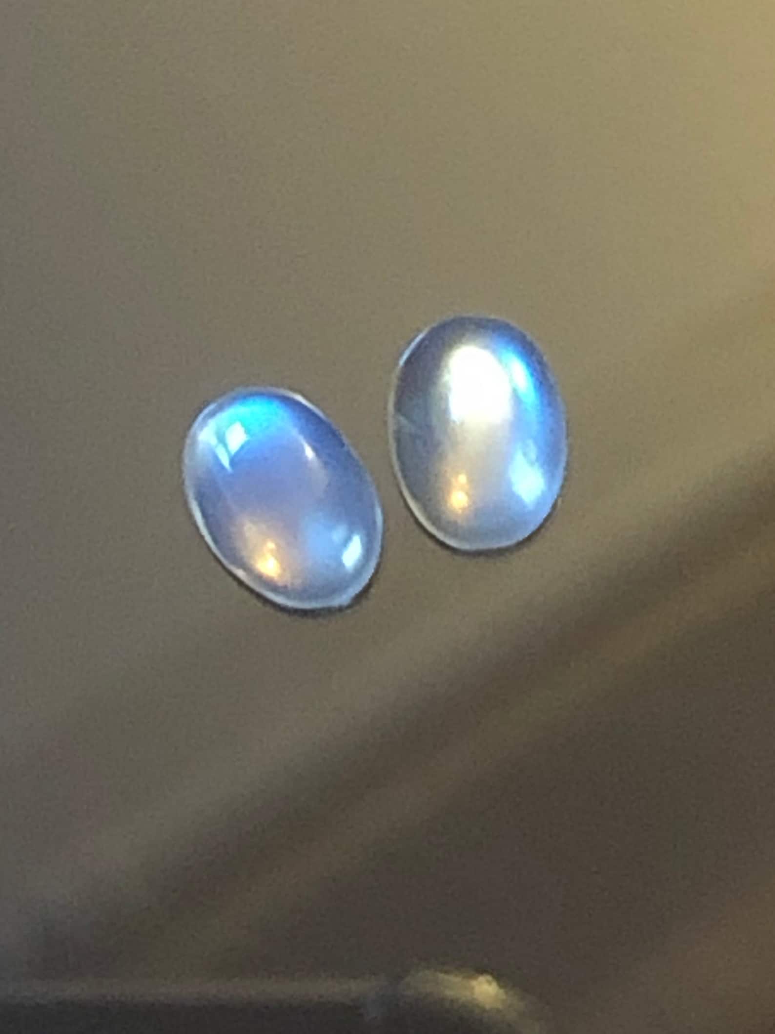 2 X 8.9mm Natural Moonstones Fine Blue Sri Lanka ceylon Etsy