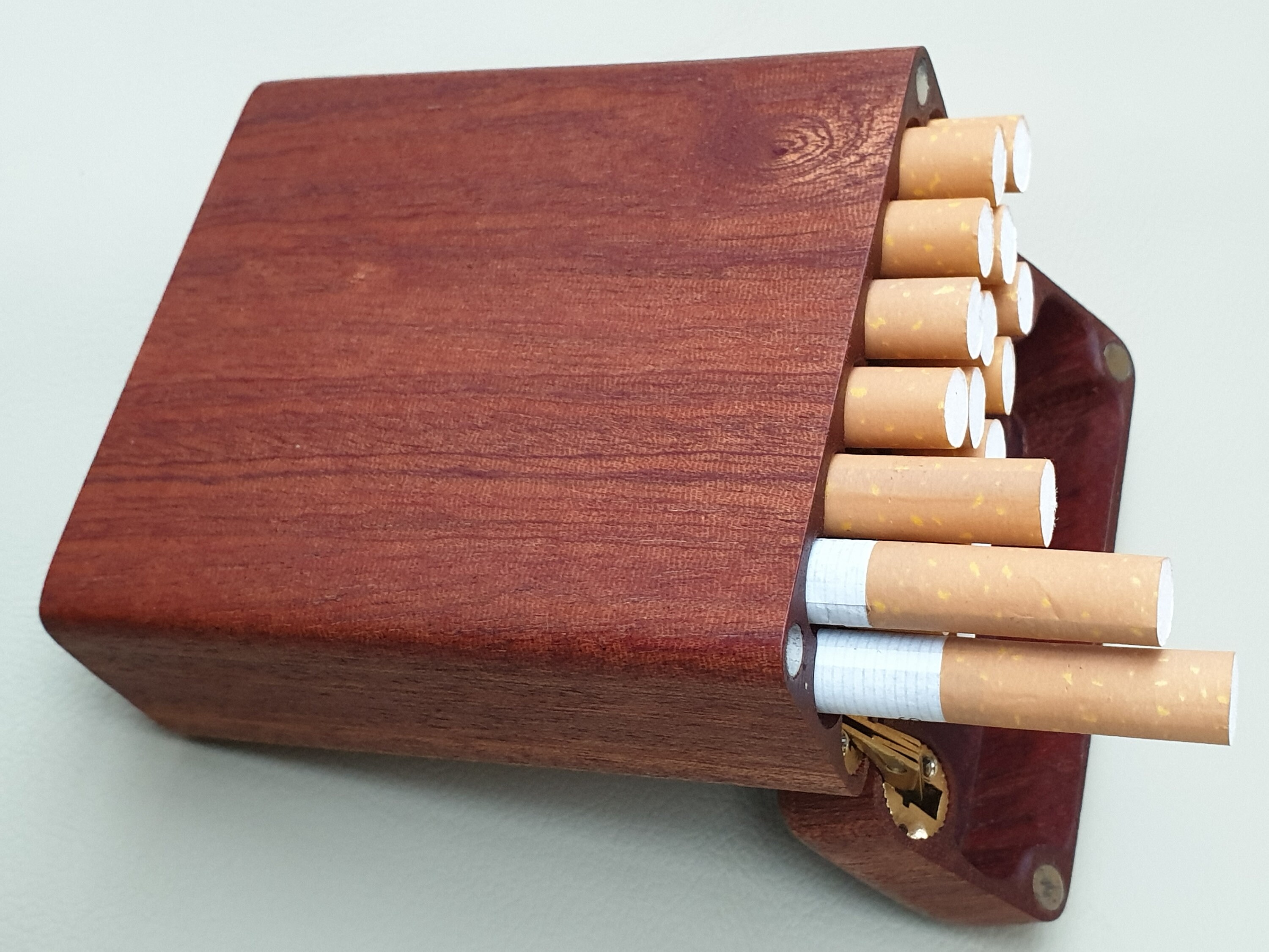 Custom Mahogany Wood Cigarette Case For 18x Standard Size Cigarettes Etsy