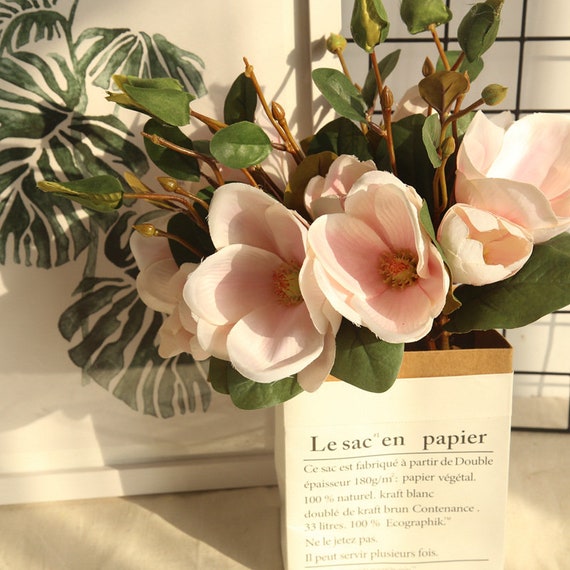 Magnolia Bouquet Artificial Flowers And Garden Decorations Etsy