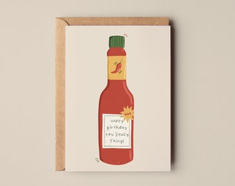 Happy Birthday Greeting Card | You Saucy thing | Cute birthday Birthday Card | Card for her | Funny Birthday Card