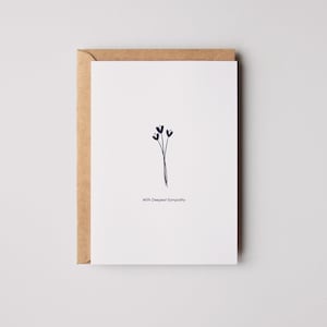 A6 'with Deepest Sympathy' Condolence card | Sorry for your loss card | Bereavement Card | Thinking of You Card | Sympathy Card |Grieving