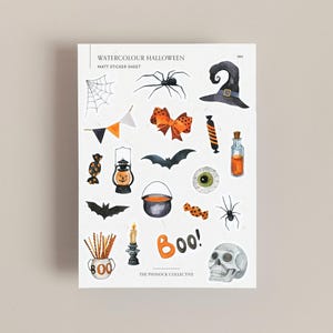 Planner Sticker Sheet | Halloween stickers | October | Fall Stickers | Scrapbook stickers | Seasonal Stickers | Autumn stickers | Spooky