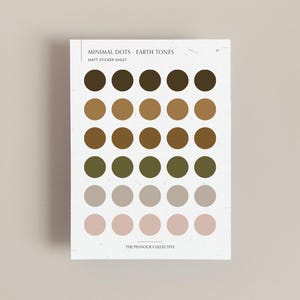 Adesivi Planner Dot / Toni della terra / Adesivi funzionali / Planner minimalista / Adesivi opachi / Adesivi Bullet Journal / Scrapbooking