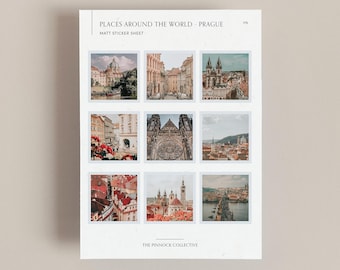 Mini Prague Sticker sheet, perfect for journaling and scrapbooking, Travel stickers, holiday stickers, Prague stickers, scrapbooking, Czech
