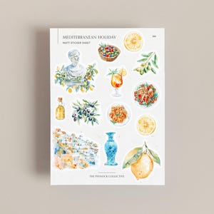 Stickervel | Stickers Griekenland | Reisverslag | Reisstickers | Esthetische stickers | mediterraan | Vakantiedagboek | Plakboek: