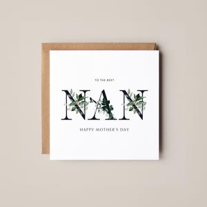 Carte de fête des mères pour mamie | Jolie carte de fête des mères | Nan | Nounou | Maman | Cadeau pour elle | Carte florale de maman | Célébration Nan