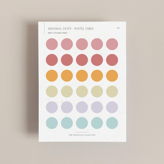 Pastel Dots Sticker Sheet: Minimal Planner Stickers