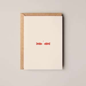 Valentinstag Karte | Minimalistischer verliebter Fisch | Valentinstag | A6 Grußkarte | Jubiläum | Hochzeitskarte | Karten für Sie | Mate-Karte