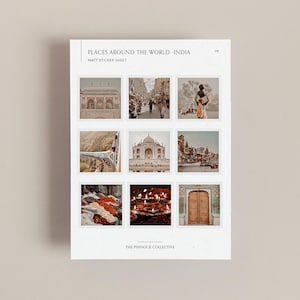 Mini Indien Aufkleberbogen, perfekt für Journaling und Scrapbooking, Aufkleber, Standort Themen Aufkleber, Indien Aufkleber, Indische Aufkleber