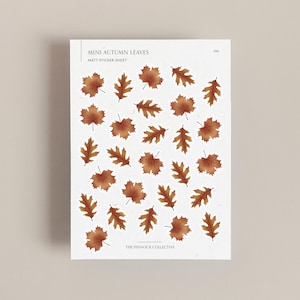 Feuille d'autocollants pour agenda | Stickers feuilles d'automne | Autocollants d'automne | octobre | Autocollants d'automne | Autocollants pour scrapbooking | Stickers saisonniers