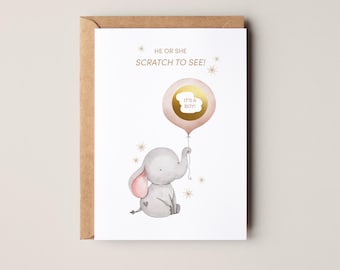 Gender Reveal Rubbelkarte: Babyparty Gender Überraschung