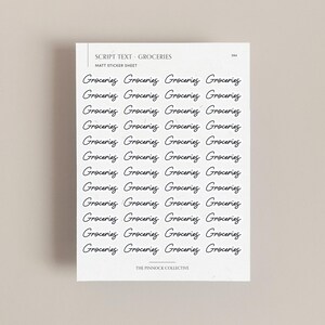 Pegatinas de escritura / Pegatinas para comestibles / Pegatinas transparentes / Letras de escritura / Elementos esenciales para planificadores / Pegatinas funcionales / Texto minimalista