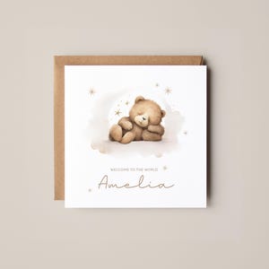 Tarjeta personalizada para recién nacida / Tarjeta de bienvenida al mundo / Tarjeta especial para niña / Recién nacida / Sobrina / Bebé