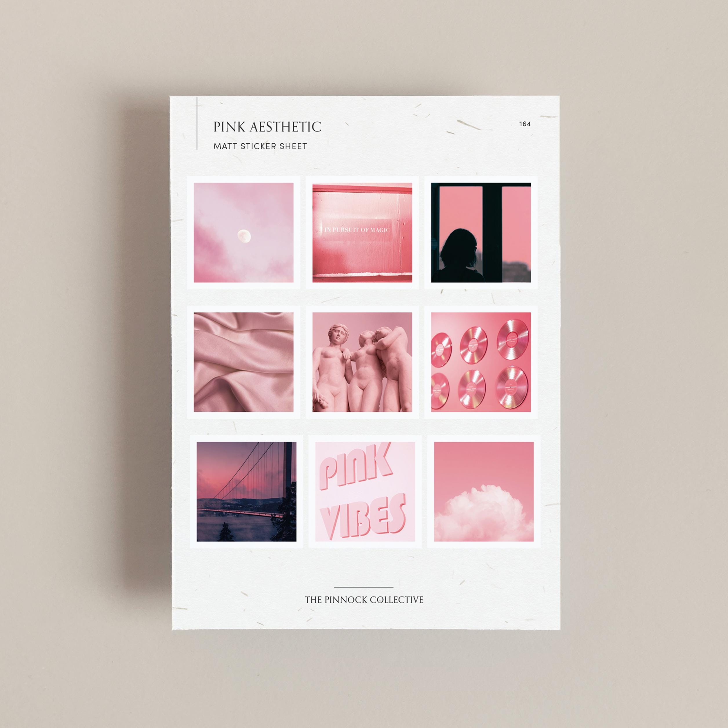 Mini Pink Aesthetic Themed Sticker Sheet, Perfect for Journaling and ...