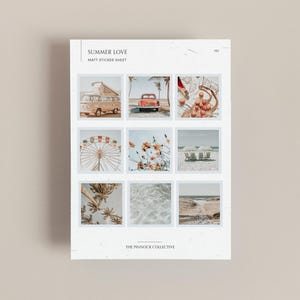 Hoja de calcomanías inspirada en el verano, perfecta para llevar un diario y hacer álbumes de recortes, calcomanías de fotografía, calcomanías de temporada, calcomanías de verano, diario