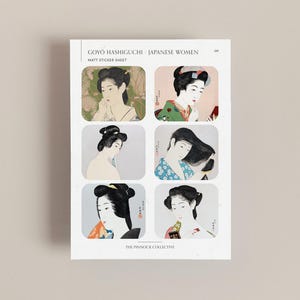 Autocollants Goyo Hashiguchi | Femmes japonaises | Art japonais | Illustrations japonaises | Japon | Autocollants artistiques