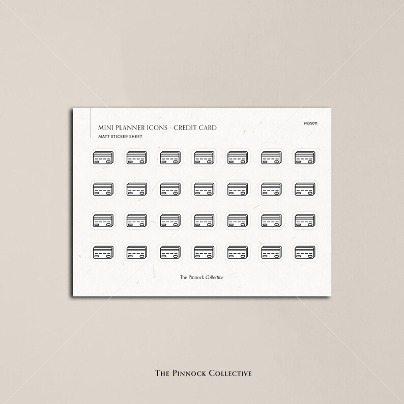 Single Mini Icons Stickers Sheet | Functional Planner Stickers | Credit ...
