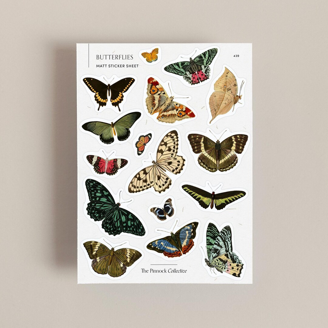 Butterfly Planner Sticker Sheet Vintage Illustrations | Butterflies ...