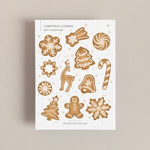 Sticker Bogen Weihnachtsplätzchen Aufkleber | Weihnachten Sticker Bogen | Lebkuchen Plätzchen | Feiertage | Journal Sticker Weihnachten