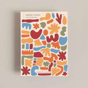 Feuille d'autocollants, formes abstraites mates illustrées à la main, formes abstraites, autocollants abstraits, autocollants Polco, formes aléatoires, autocollants de scrapbooking