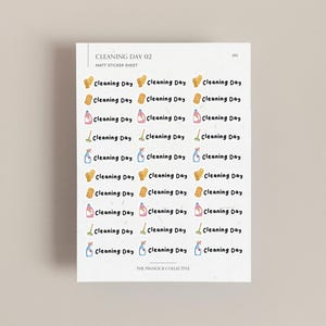 Feuille d'autocollants pour agenda de nettoyage | Stickers agenda | Autocollants kawaii mignons | Stickers esthétiques | Stickers corvée | Autocollant d'organisation