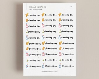 Cleaning themed planner Sticker Sheet | Planner stickers | Cute kawaii stickers | Aesthetic Stickers | Chore Stickers | Organisation sticker