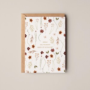Willst du meine Trauzeugin sein Karte | Blumen Trauzeugin Vorschlag | Personalisierte Hochzeit Party einladen | Elegante Boho Brautparty Karte