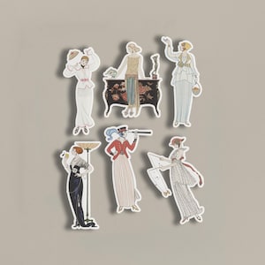 Vintage mode | Stickerpakket | Vintage ephemera | Modestickers | Vintage illustraties kunst