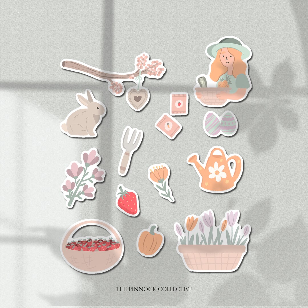Spring Time Sticker Sheet, Spring Stickers, Seasonal Stickers, Easter ...