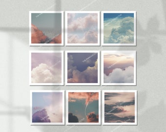 Cloud and Sky aesthetic themed Sticker pack, perfect for journaling and scrapbooking, Sky stickers, Framed Stickers, Aesthetic Stickers art