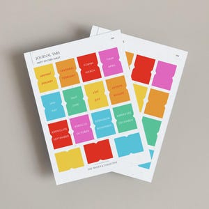 Monthly Tabs Stickers | Helle farbige Tabs | Blanko Tab-Sticker | Mini monatliche Tabs | Planer-Tabs
