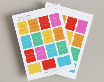 Monthly Tabs Stickers | Bright Coloured Tabs | Blank Tab Stickers | Mini monthly tabs | Planner Tabs