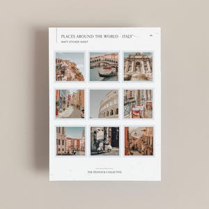 Mini Italien inspirierter Aufkleberbogen, perfekt für journaling und scrapbooking, Italien Aufkleber, Reiseaufkleber, Penpal Aufkleber, Standort Aufkleber