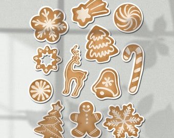 Sticker Pack Christmas Cookies Stickers | Christmas Sticker Pack | Gingerbread cookies | Holidays | Christmas Journal Stickers
