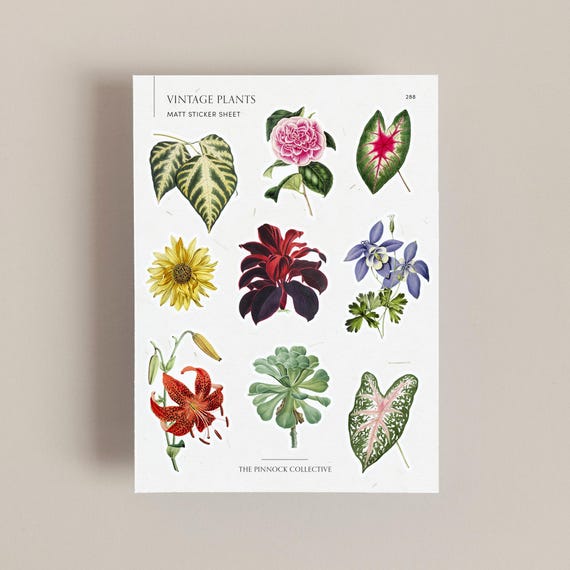 Vintage Plant Stickers | Botanical Art | Botanical Stickers | Plant planner | Green Planner | Gardening