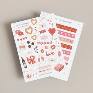 Valentine's Day Sticker Sheet bundle | Love Journalling | love Stickers | Valentine season | Hearts | Valentine planner | Planner Stickers