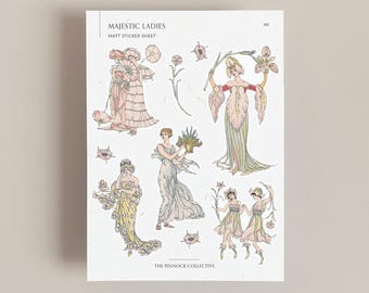 Vintage Illustrations Majestic Ladies Sticker Sheet