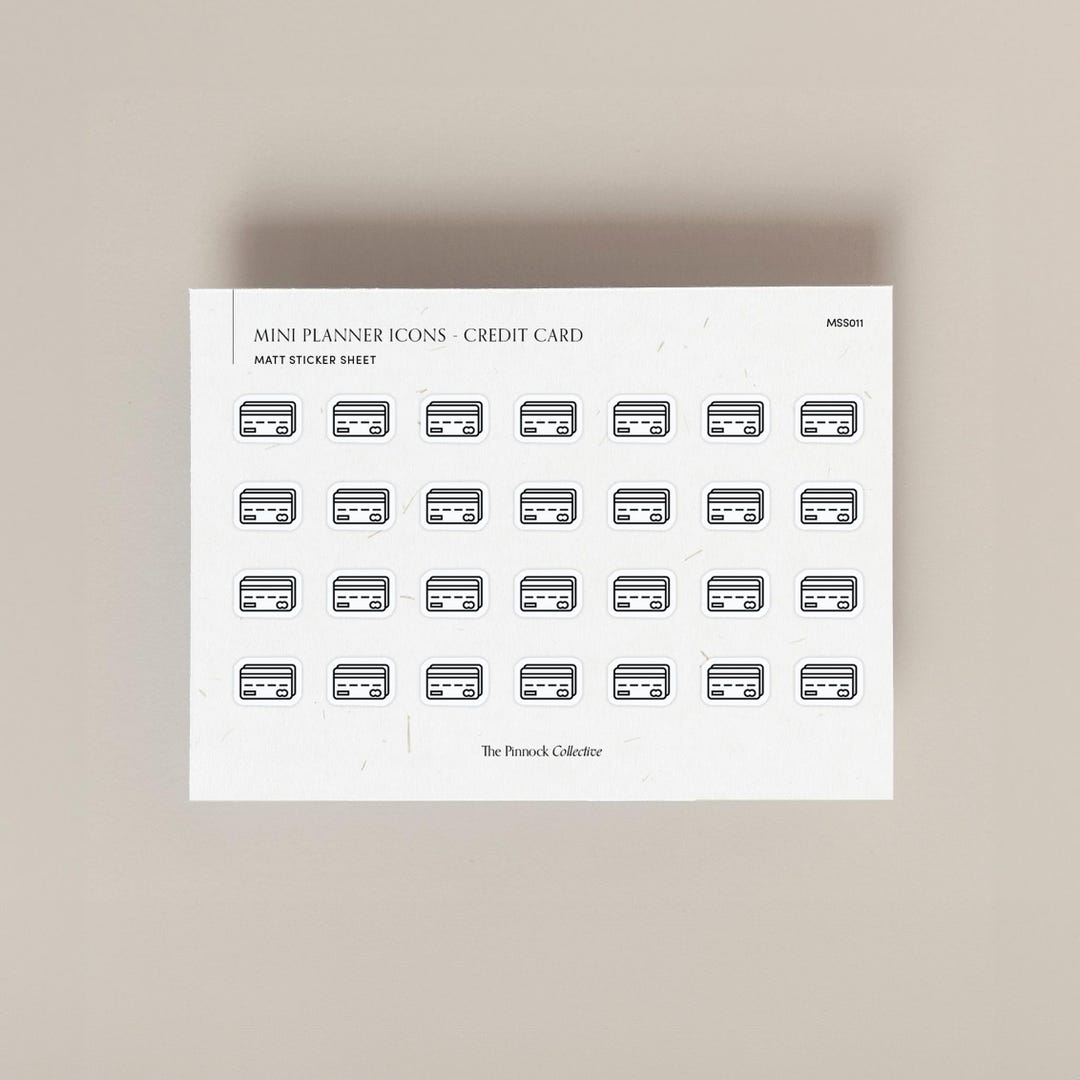 Single Mini Icons Stickers Sheet | Functional Planner Stickers | Credit ...