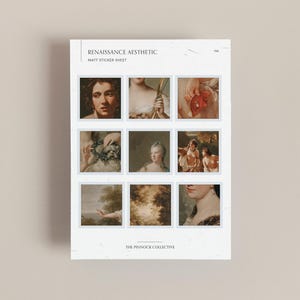 Feuille d'autocollants de collection d'art de la Renaissance, parfaite pour la journalisation et le scrapbooking, correspondant, autocollants de peinture de la Renaissance, autocollants classiques