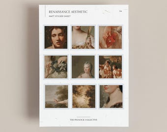 Renaissance art collection sticker sheet, perfect for journaling and scrapbooking, penpal, Renaissance painting stickers, Classical Stickers
