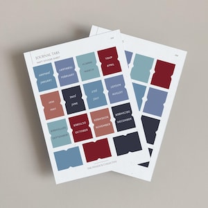 Monthly Tabs Stickers | Abendstimmung | Blanko Tab-Sticker | Mini monatliche Tabs